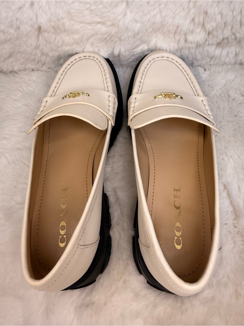 NWOB Coach Women's Ruthie Leather Platform Comfort Loafer Chalk White Sz 8 CM587 - Picture 5 of 9